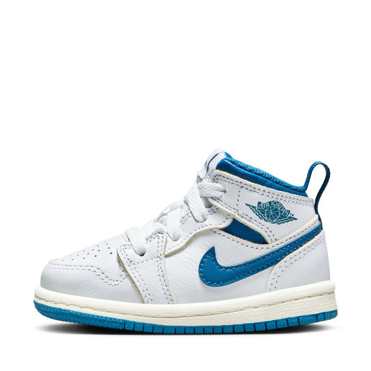 Jordan 1 Mid SE (TD) - White/Industrial Blue