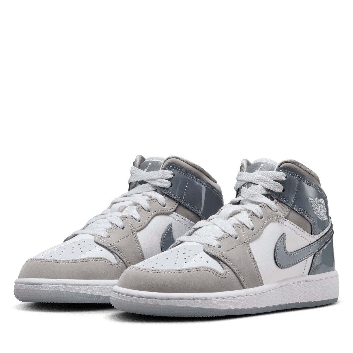 Air Jordan 1 Mid SE (GS) - White/Cool Grey