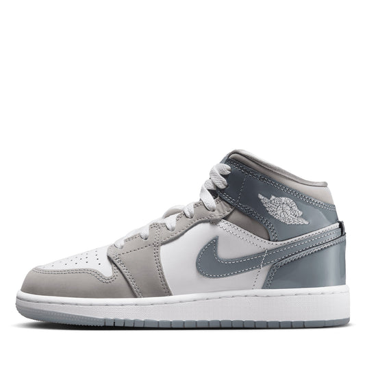 Air Jordan 1 Mid SE (GS) - White/Cool Grey