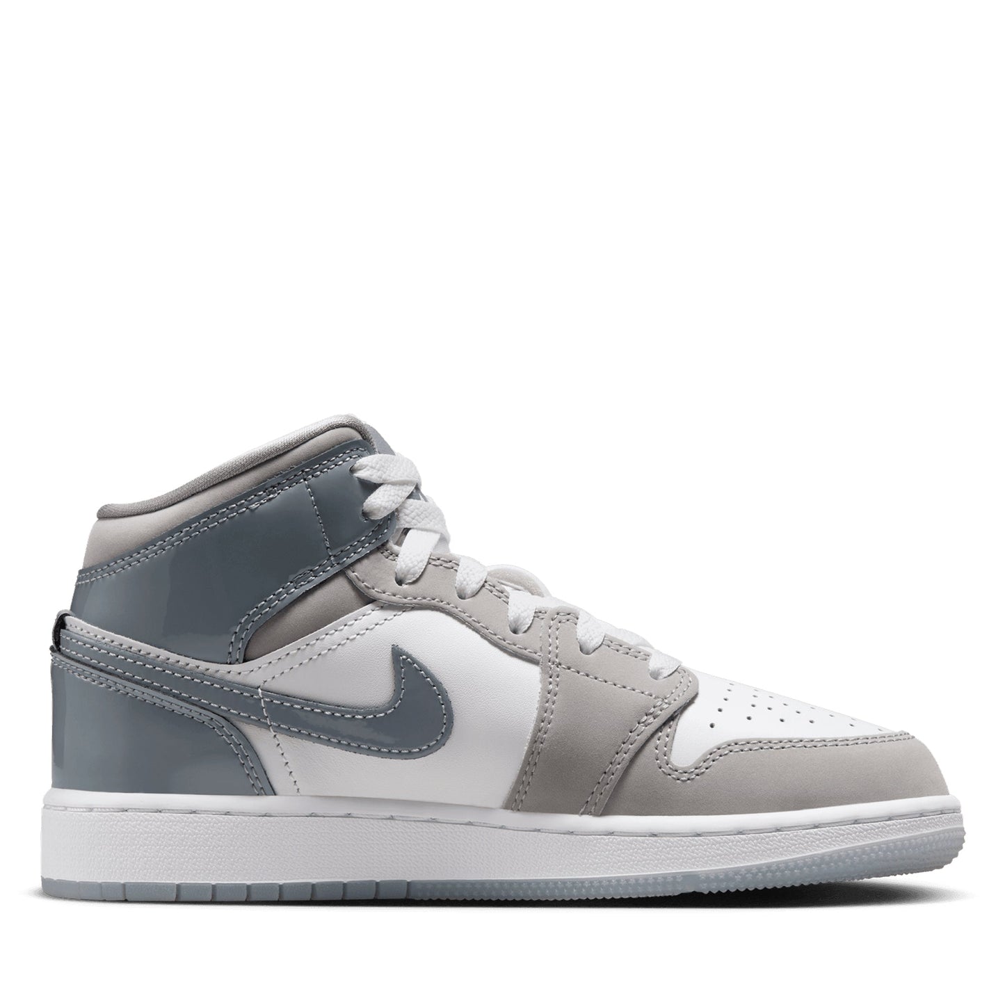 Air Jordan 1 Mid SE (GS) - White/Cool Grey