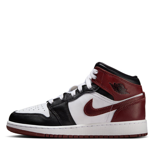 Air Jordan 1 Mid SE (GS) - White/Dark Pony