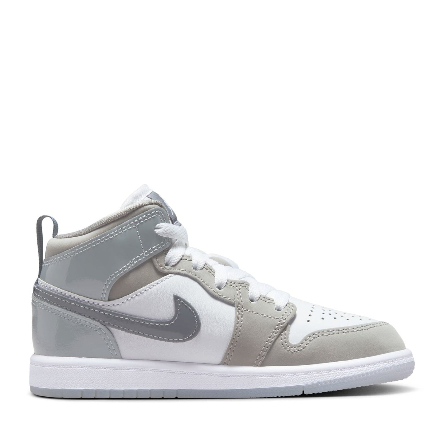 Jordan 1 Mid SE (PS) - White/Cool Grey