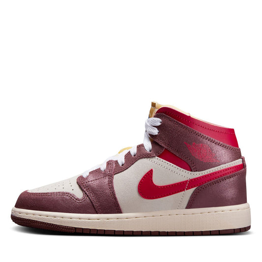 Air Jordan 1 Mid SE 'Breakfast' (GS) - Coconut Milk/Varsity Red