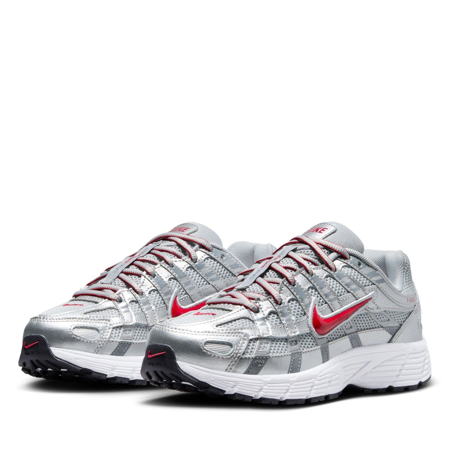 Nike P-6000 (GS) - Metallic Silver/Gym Red