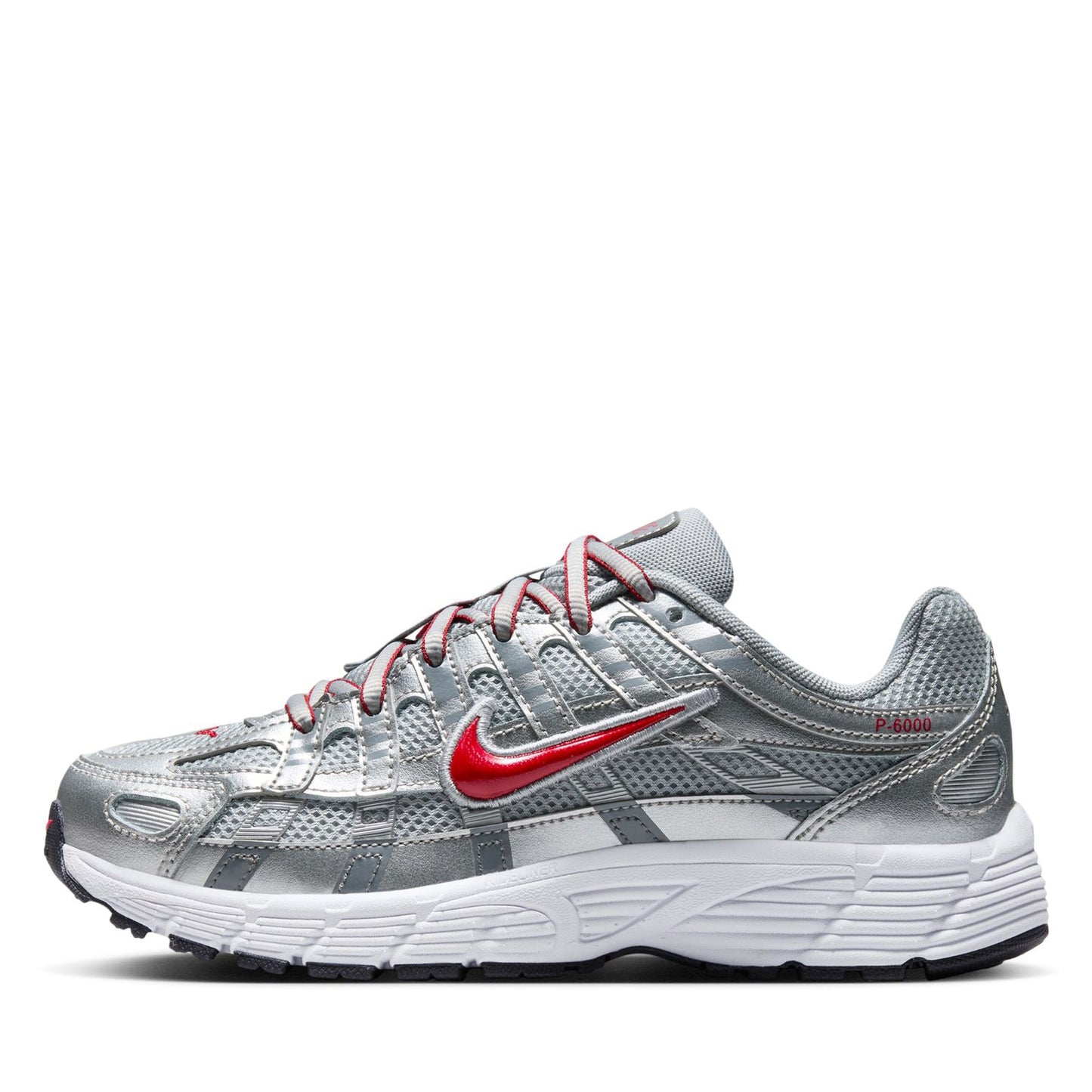 Nike P-6000 (GS) - Metallic Silver/Gym Red