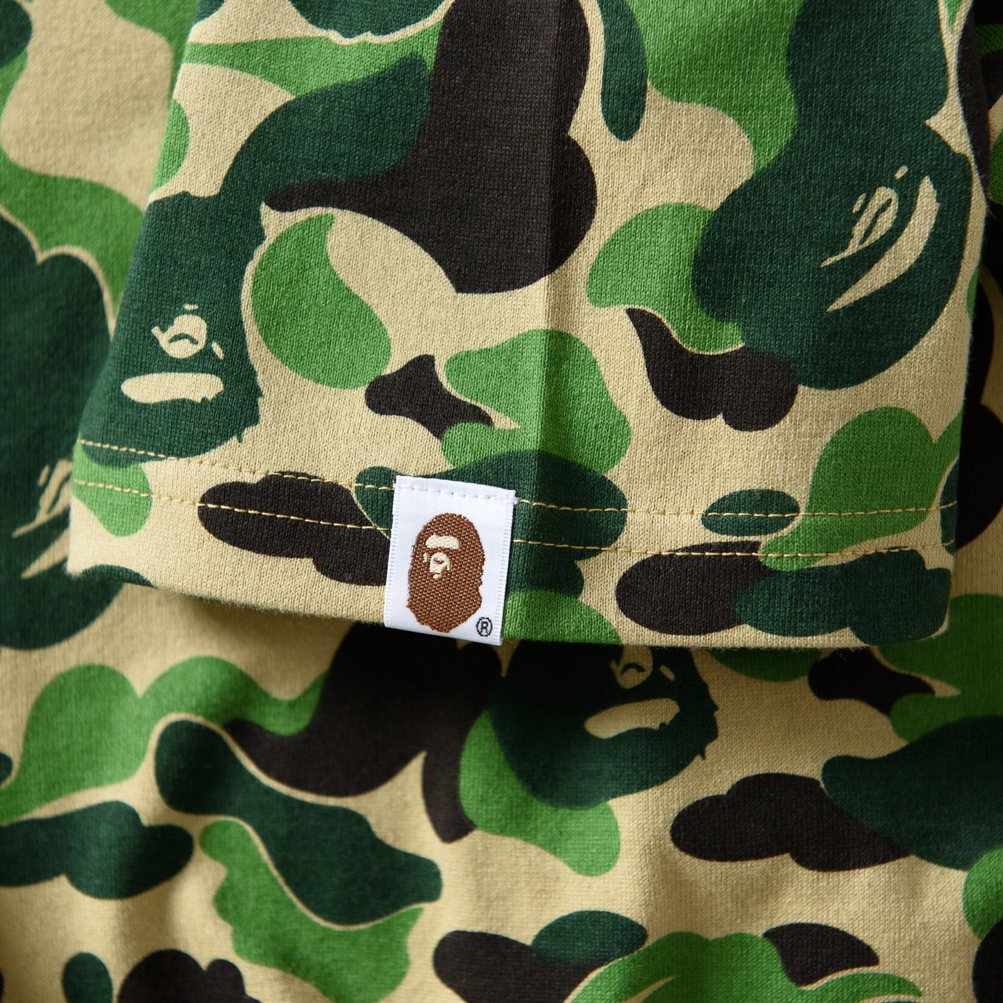 A Bathing Ape ABC Camo Ape Head One Point Tee - Green