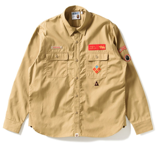 A Bathing Ape Bape Boyscout Relaxed Fit Shirt - Beige