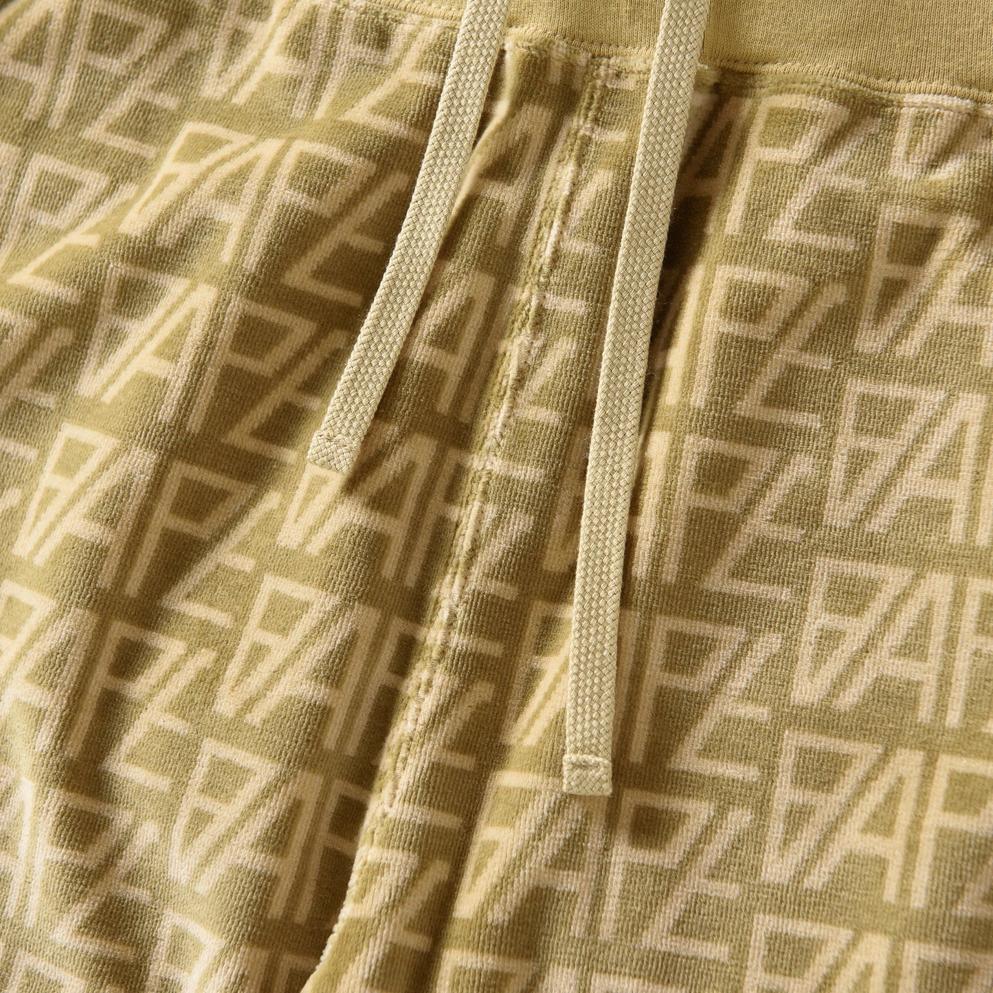 A Bathing Ape Logo Monogram Velour Shorts - Beige