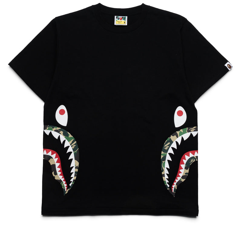 A Bathing Ape ABC Camo Side Shark Tee - Black/Green