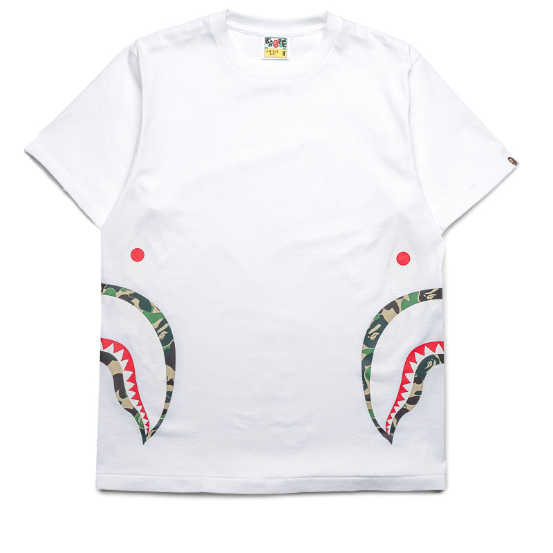 A Bathing Ape ABC Camo Side Shark Tee - White/Green