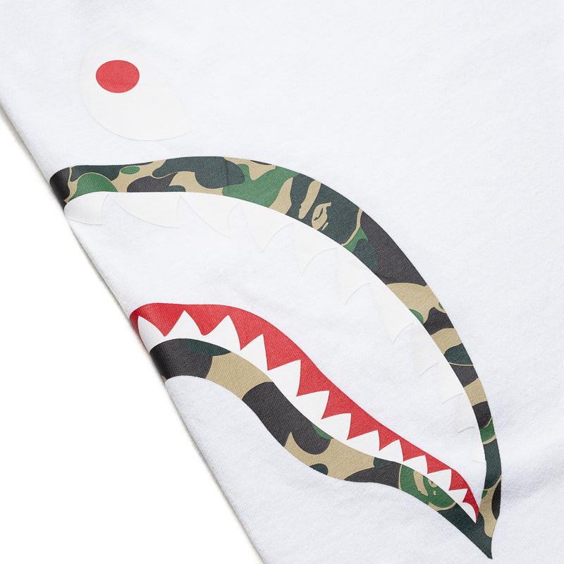 A Bathing Ape ABC Camo Side Shark Tee - White/Green