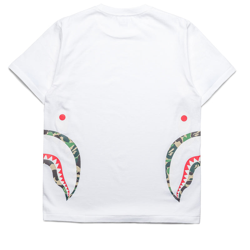 A Bathing Ape ABC Camo Side Shark Tee - White/Green