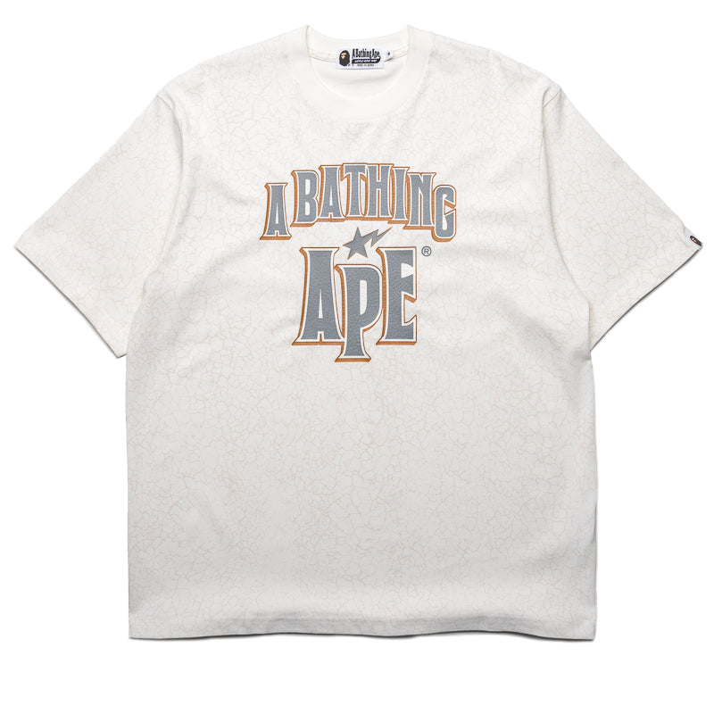 A Bathing Ape Crack Print Pattern Logo Tee - White