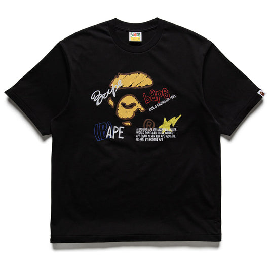 A Bathing Ape Hand Draw Graphic Tee - Black