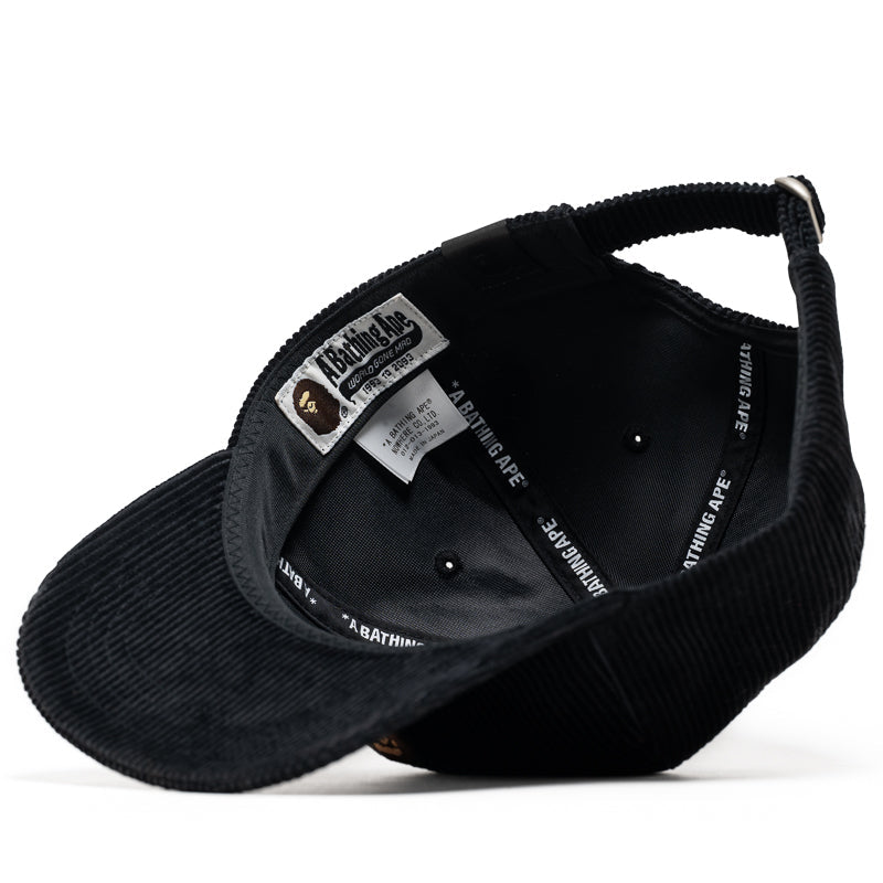 A Bathing Ape Ape Head Corduroy Strapback - Black