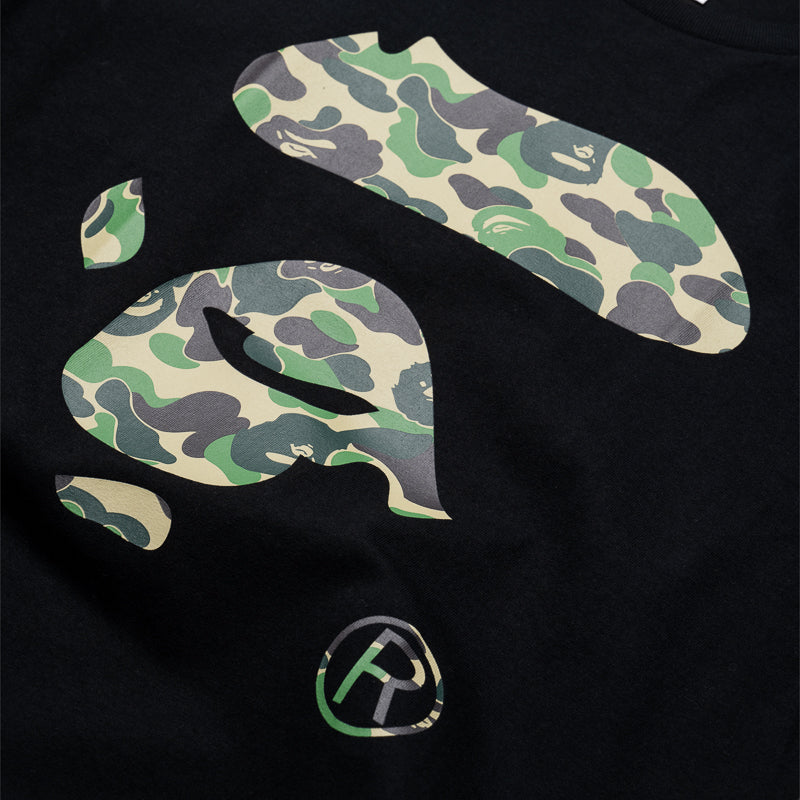 A Bathing Ape ABC Camo Ape Face Tee - Black/Green