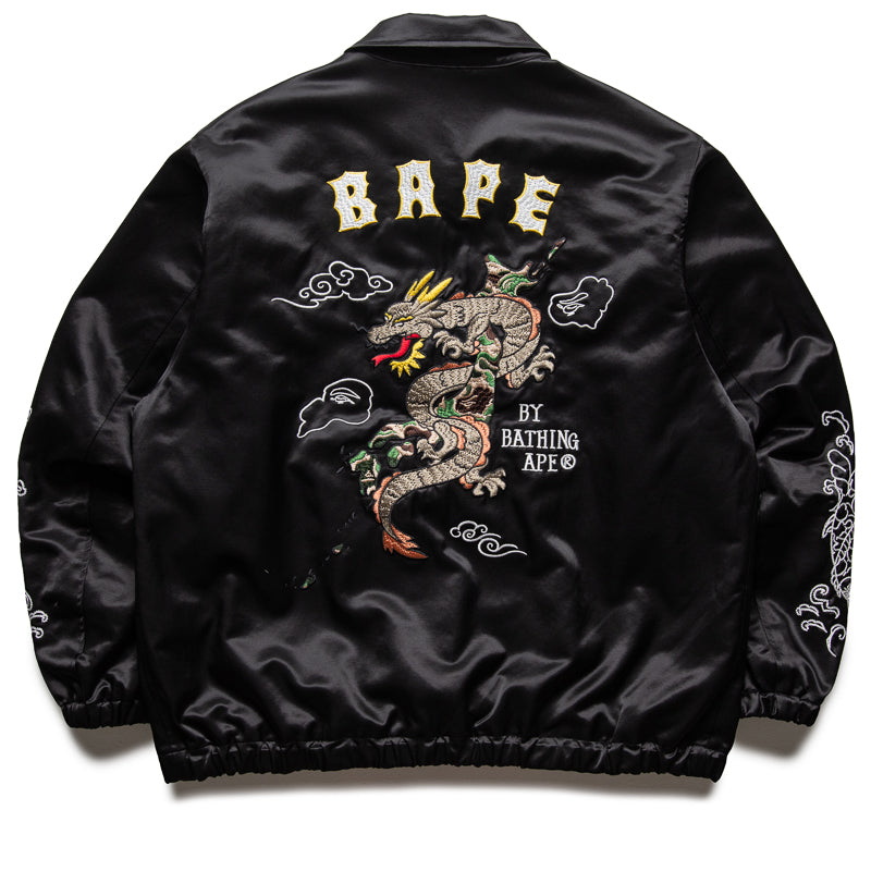 A Bathing Ape Satin Souvenir Jacket - Black