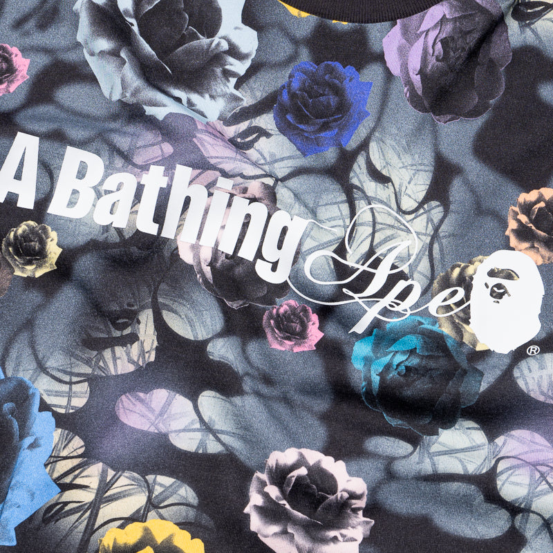 A Bathing Ape Floral Camo Logo Tee - Black