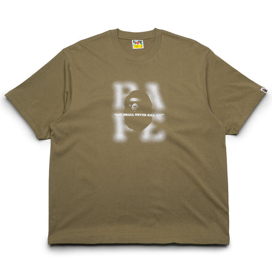 A Bathing Ape Blur Logo Tee - Olive Drab