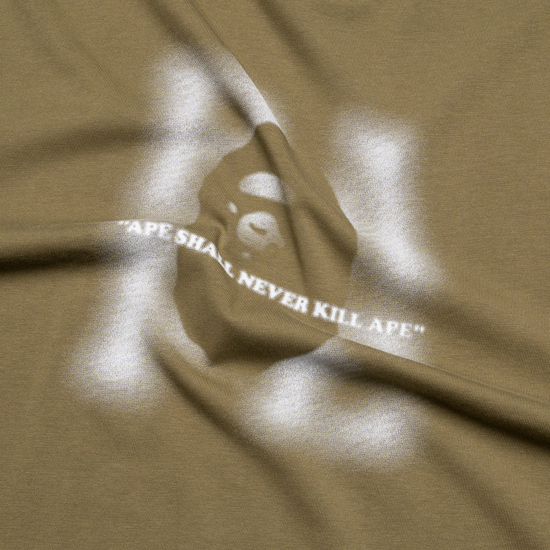 A Bathing Ape Blur Logo Tee - Olive Drab