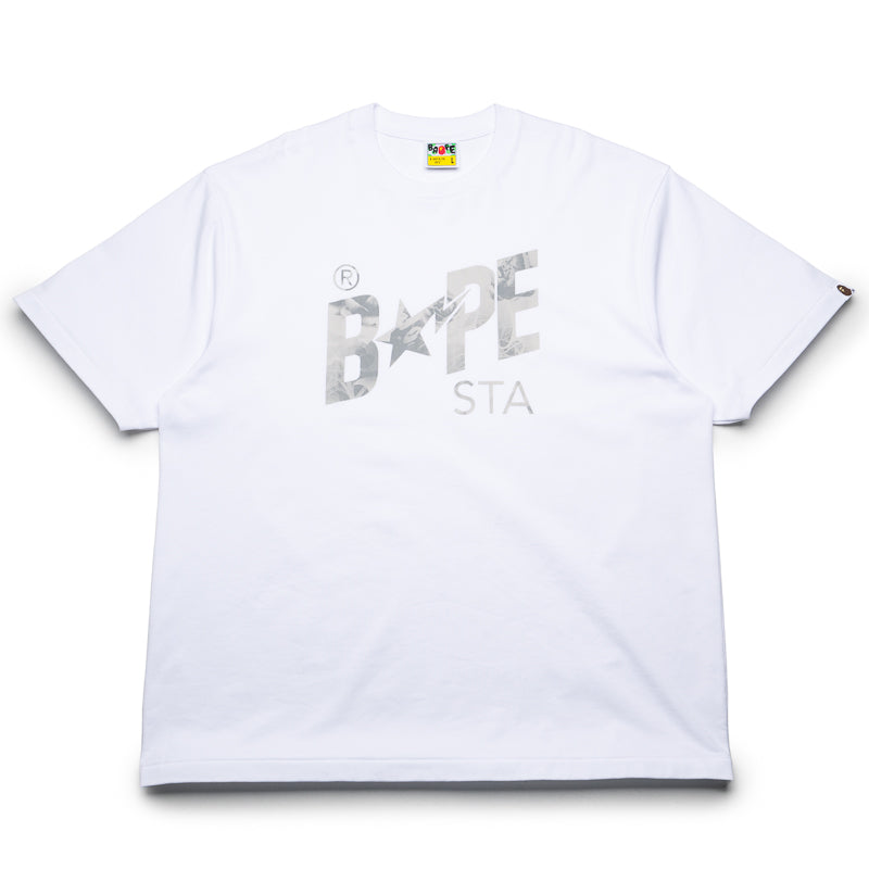 A Bathing Ape Floral Solid Camo Bape Sta Logo Tee - White