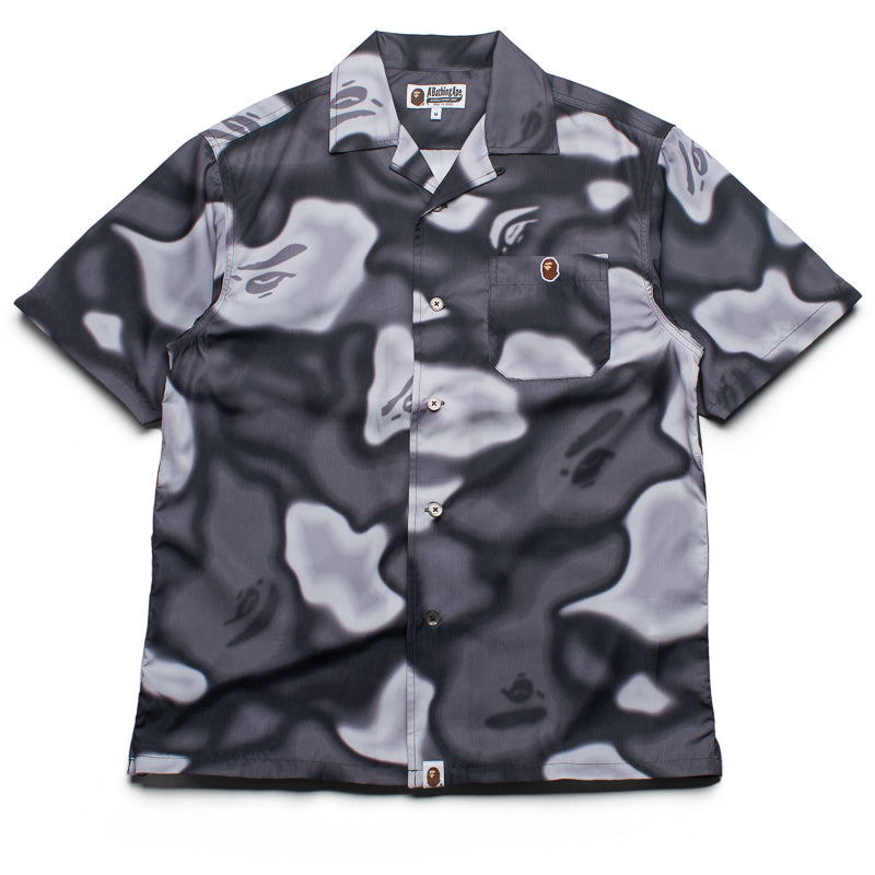 A Bathing Ape Liquid Camo One Point Collar Shirt - Black