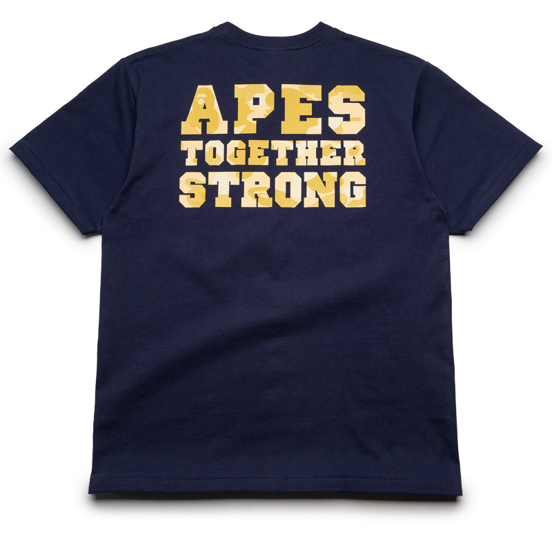 A Bathing Ape Color Camo College ATS Tee - Navy