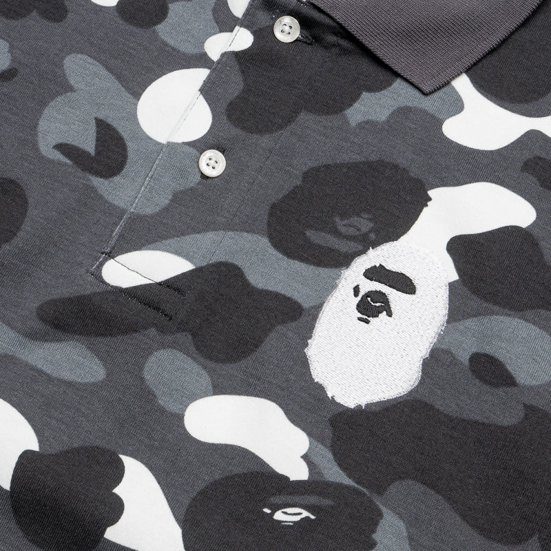 A Bathing Ape City Camo Ape Head Polo - Black