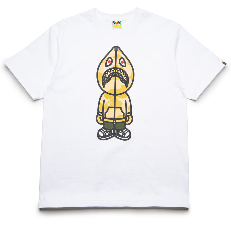 A Bathing Ape Camo Classic Milo Shark Tee - White/Yellow