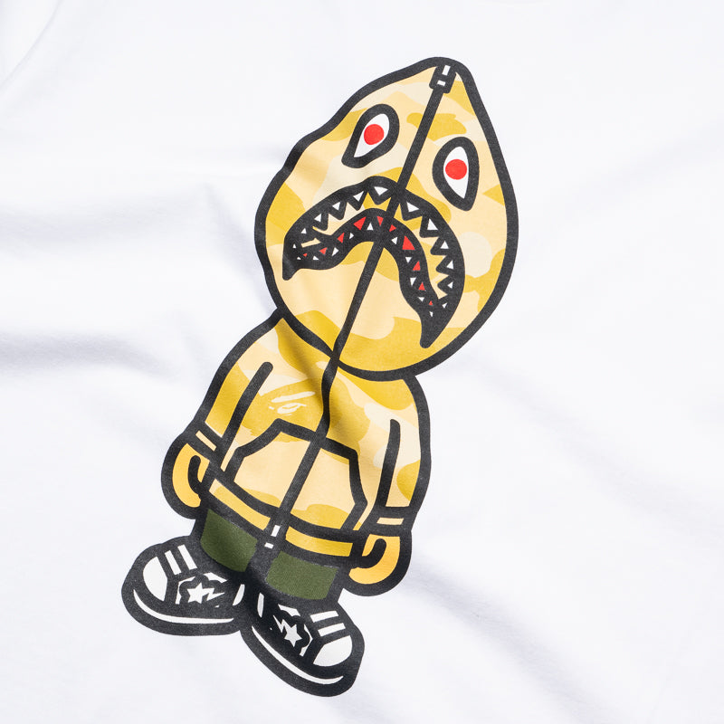 A Bathing Ape Camo Classic Milo Shark Tee - White/Yellow