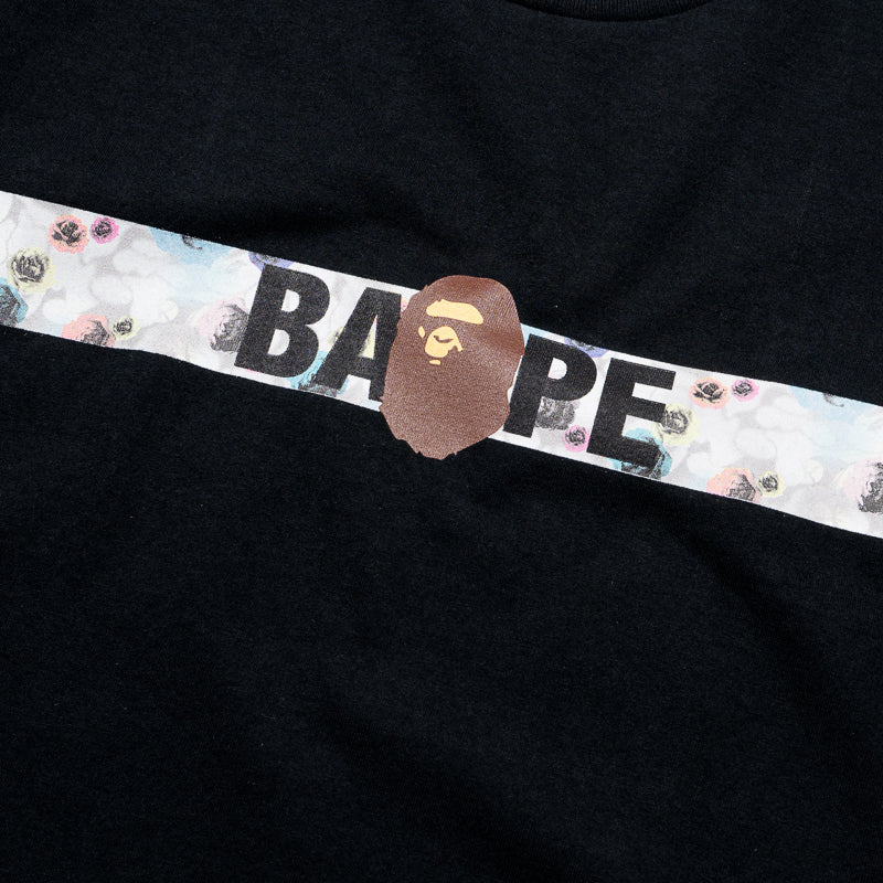 A Bathing Ape Floral Camo Tape Tee - Black