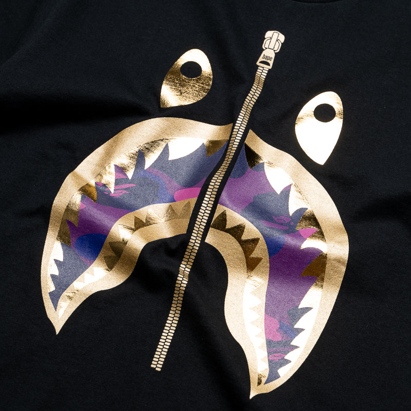 A Bathing Ape Color Camo Shark Tee - Black/Purple