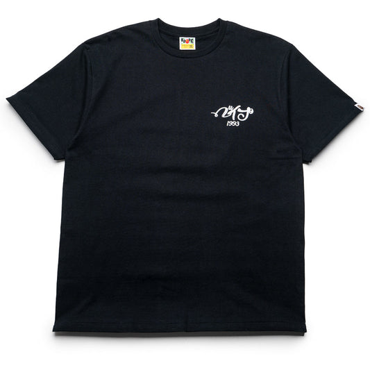 A Bathing Ape Embroidery Style Souvenir Logo Tee - Black