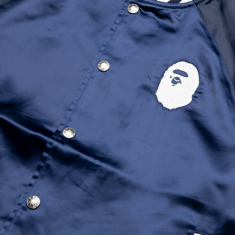 A Bathing Ape Nylon Varsity Jacket - Navy