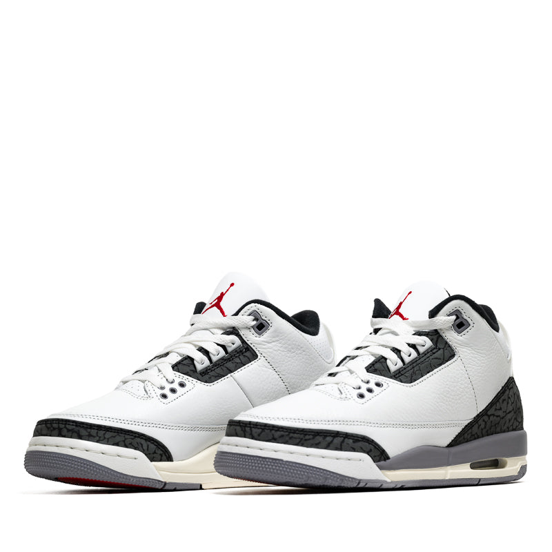 Air Jordan 3 Retro 'Cement Grey' (GS) - Summit White/Fire Red