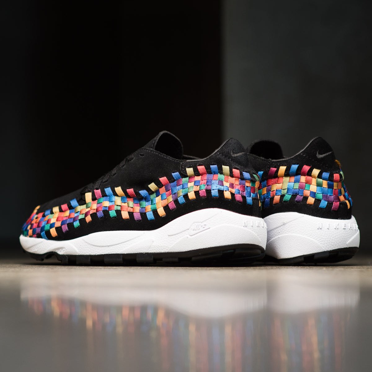 Women's Nike Air Footscape Woven OG 'Rainbow' - Black/White